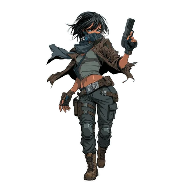 Fox — pistolero in action